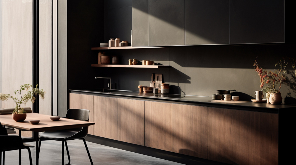 暮光木質長型廚房